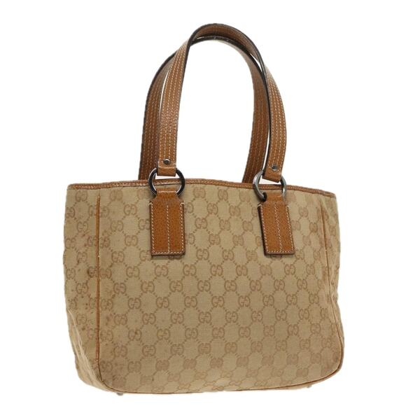 GUCCI GG Canvas Hand Bag Brown Silver 113019 113019 - Picture 1 of 16